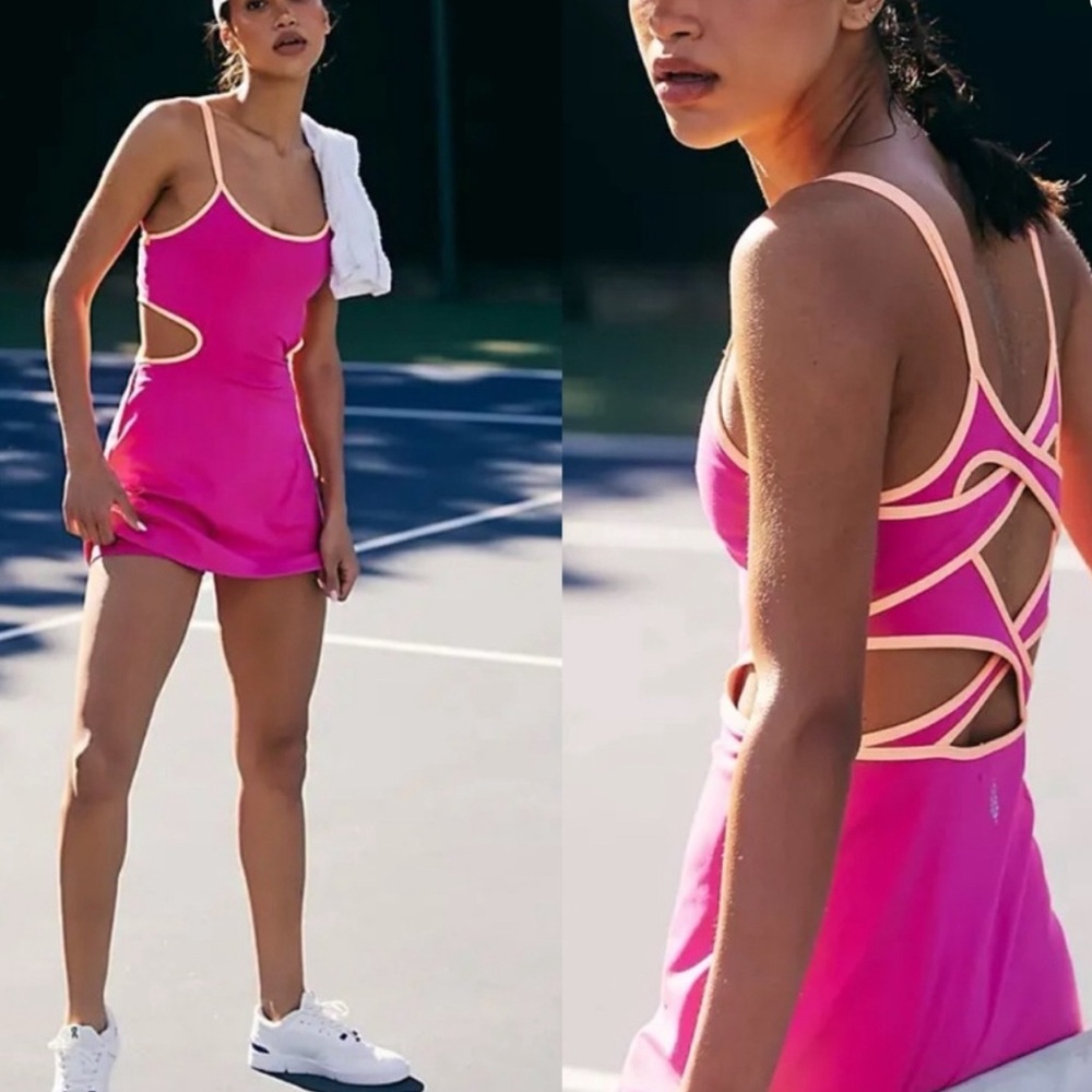 Free People One More Serve Cutout Athletic Dress- Dragonfruit